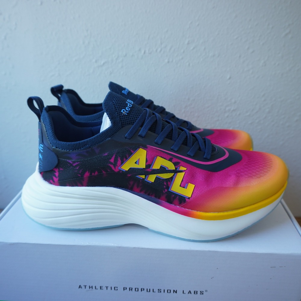 APL Women's 10 Podium Red Bull Racing Pink Yellow New Sunset Palm Running Shoes - Picture 2 of 11
